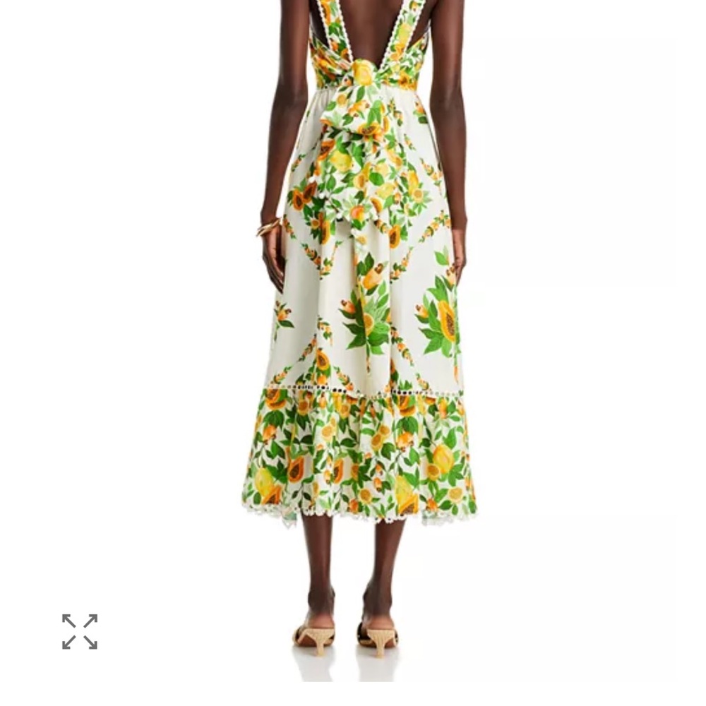 FARM Rio Sunflower Midi Dress - Green and Yellow - Picture 3 of 4